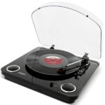 【公式 / 送料無料】ION Audio レコードプレーヤー USB・ヘッドフォン端子付き スピーカー内蔵 ピアノブラック Max LP Black