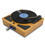 木目調デジタル録音ができるレコードプレイヤー 木目調 fmラジオ オーディオ レコードプレイヤー レコードプレーヤー スピーカー内蔵