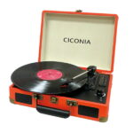 CICONIA チコニア クラシカルレコードプレーヤー オレンジ TE-1907OR レコード 再生 懐かしい オーディオ 蓄音機 プレーヤー(代引不可)【送料無料】
